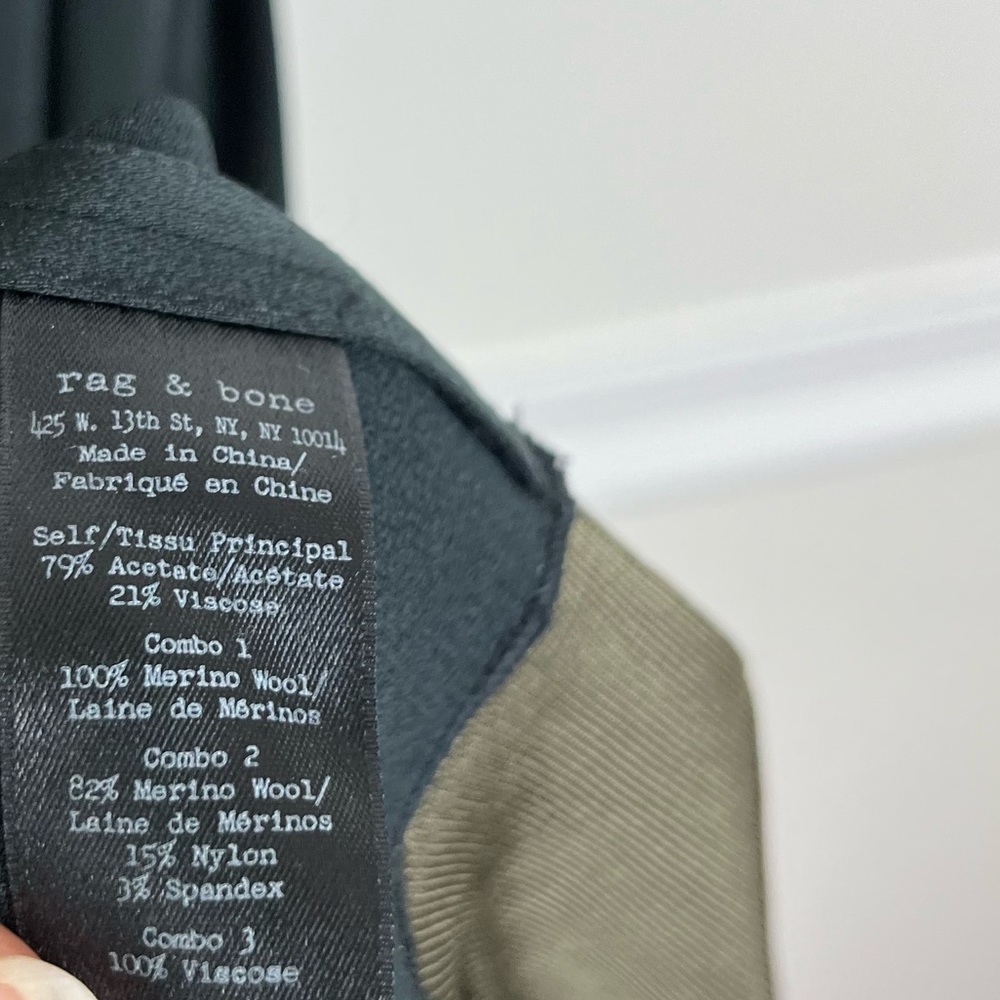 Rag And Bone Black Green Satin Colorblock Mock Ne… - image 6